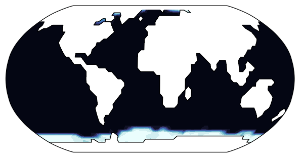 Sea ice cover fraction after 4yrs integration